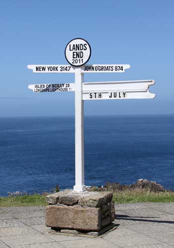 Land's End signpost Cornwall
